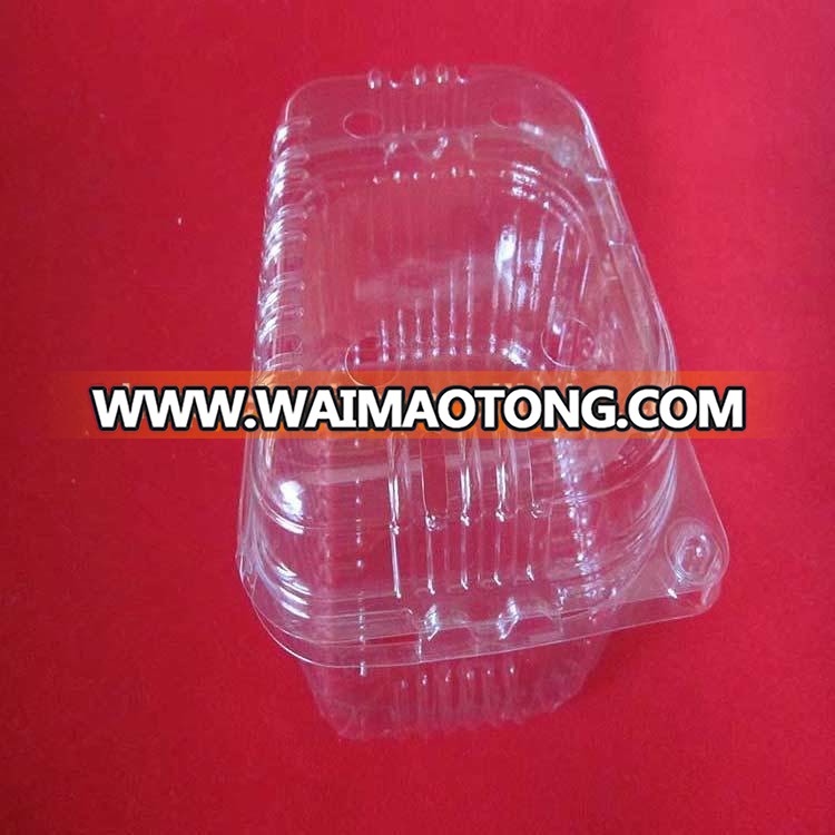 disposable clear Plastic Blister Fruit Packaging Container box for cherry, apple, salad